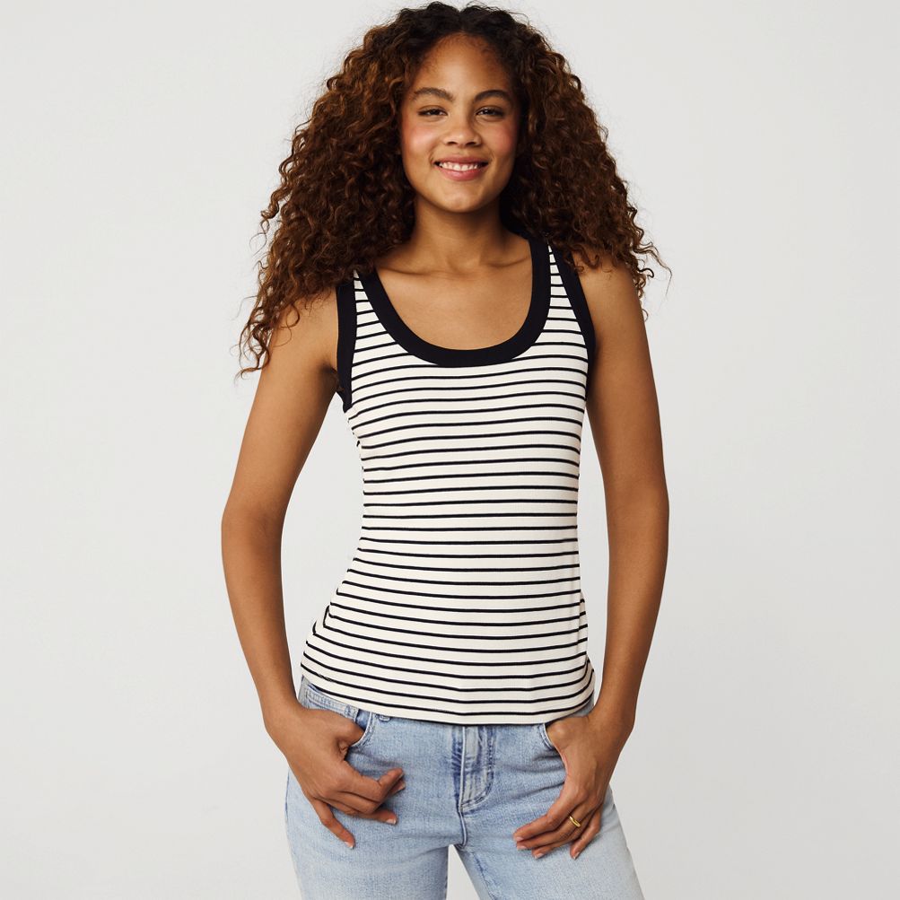 Women's Drapey Rib Fitted Tank Top | Lands' End