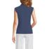 Women's Cap Sleeve Drapey Rib Fitted Funnel Neck Tank, Back