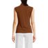 Women's Cap Sleeve Drapey Rib Fitted Funnel Neck Tank, Back
