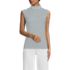 Women's Cap Sleeve Drapey Rib Fitted Funnel Neck Tank, Front