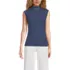 Women's Cap Sleeve Drapey Rib Fitted Funnel Neck Tank, Front