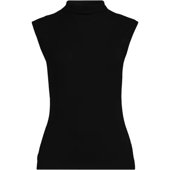 Women's Cap Sleeve Drapey Rib Fitted Funnel Neck Tank - primary