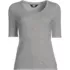 Women's Drapey Rib Fitted Elbow Sleeve Scoop Neck Tee, Front