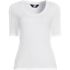 Women's Plus Size Drapey Rib Fitted Elbow Sleeve Scoop Neck Tee, Front