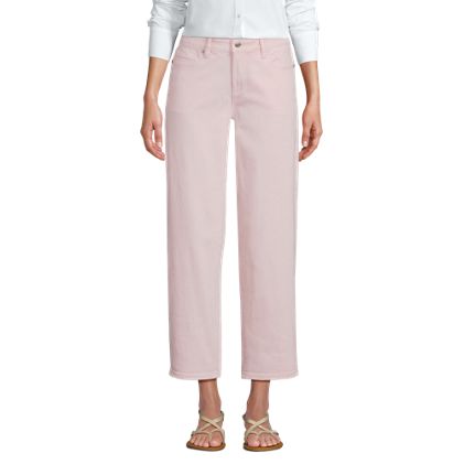 Women's Soft Denim Mid Rise Relaxed Straight Crop Jeans - image 2