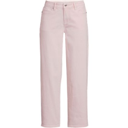 Women's Soft Denim Mid Rise Relaxed Straight Crop Jeans - primary