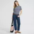 Women's Petite Soft Denim Mid Rise Relaxed Straight Crop Jeans, alternative image