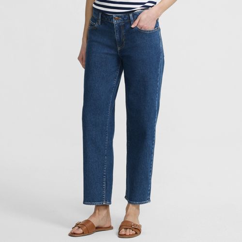  Lands' End Relaxte Soft Denim Straight Fit 7/8-jeans, Damen, Größe:36 Regular, Blau, Elasthan/baumwoll-mischung, By Lands' End 