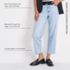 Women's Soft Denim Mid Rise Relaxed Straight Crop Jeans, alternative image