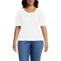 Women's Plus Size Drapey Rib Fitted Elbow Sleeve Scoop Neck Tee, Front