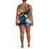 Women's Plus Size Side Tie Mini Swim Dress Swimsuit, Back
