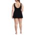 Women's Plus Size Long Side Tie Mini Swim Dress Swimsuit, Back