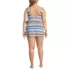 Women's Plus Size Side Tie Mini Swim Dress Swimsuit, Back