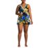 Women's Plus Size Side Tie Mini Swim Dress Swimsuit, Front