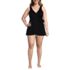 Women's Plus Size Long Side Tie Mini Swim Dress Swimsuit, Front