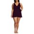 Women's Plus Size Side Tie Mini Swim Dress Swimsuit, Front