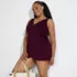 Women's Plus Size Side Tie Mini Swim Dress Swimsuit, alternative image