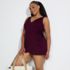 Women's Plus Size Side Tie Mini Swim Dress Swimsuit, alternative image