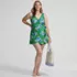 Women's Plus Size Side Tie Mini Swim Dress Swimsuit, alternative image