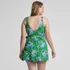 Women's Plus Size Side Tie Mini Swim Dress Swimsuit, Back