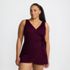 Women's Plus Size Long Side Tie Mini Swim Dress Swimsuit, Front