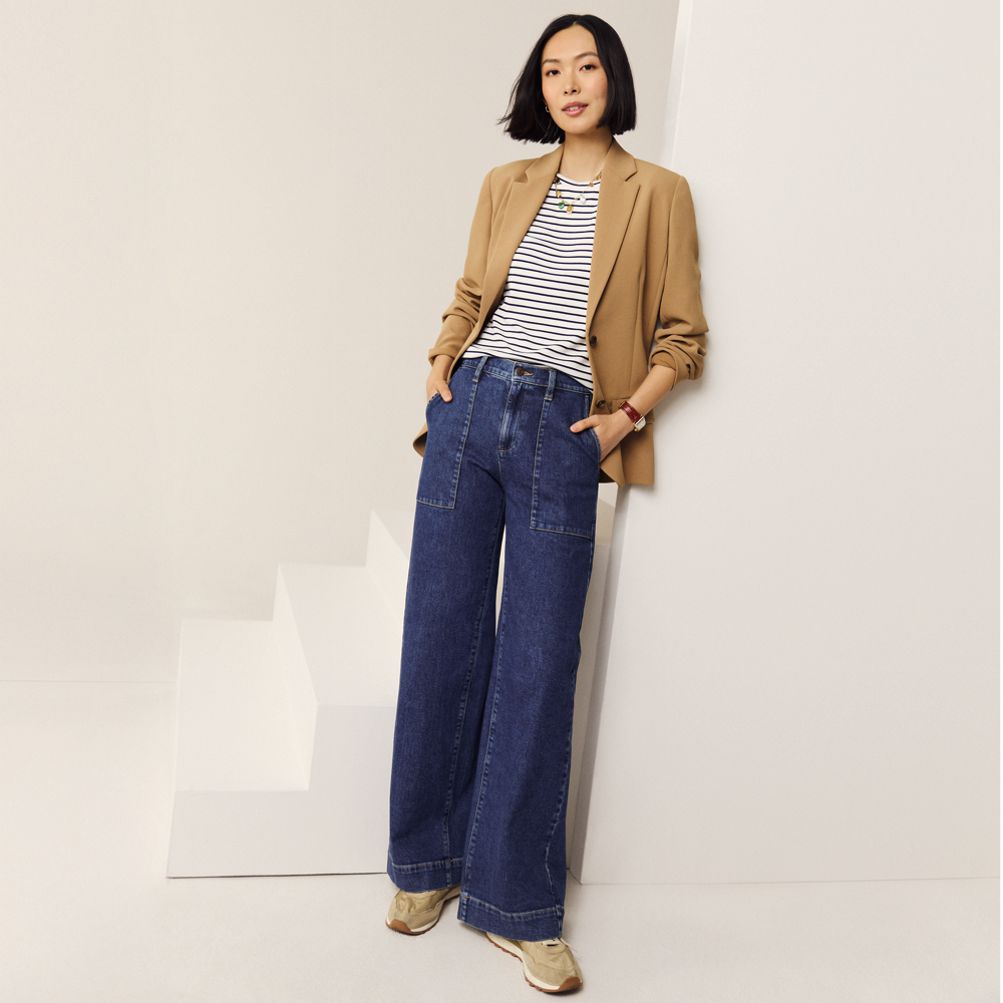 【Anyone more】Sendi Summer Washing Wide Denim Pants Vintage Washing Wide Leg Denim Pants CN14 - Korean Women's