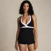 Women's Chlorine Resistant V-neck Halter Tankini Swimsuit Top