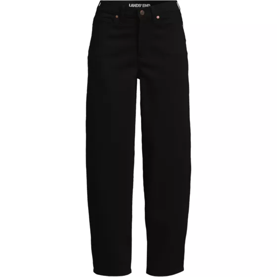 Women's Plus Size Denim High Rise Barrel Leg Ankle Jeans - primary