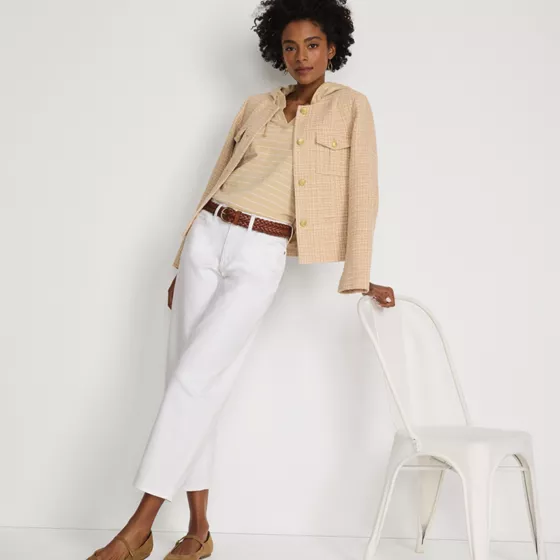 Women's Denim High Rise Barrel Leg Ankle Jeans - primary