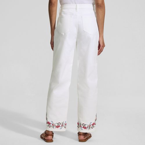  Lands' End Farbige Knöchellange High Waist Barrel-jeans, Damen, Größe:34 Regular, Weiß, Elasthan/baumwoll-mischung/viskose-mischung, By Lands' End 
