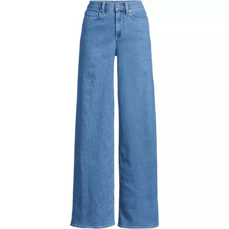 Women's Plus Size Denim High Rise Extra Wide Leg Jeans, Front