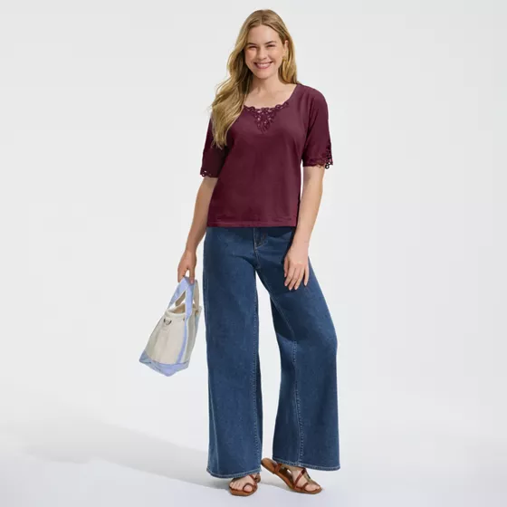 Women's Petite Recover Denim High Rise Extra Wide Leg Jeans - primary