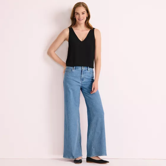Women's Tall Recover Denim High Rise Extra Wide Leg Jeans - primary