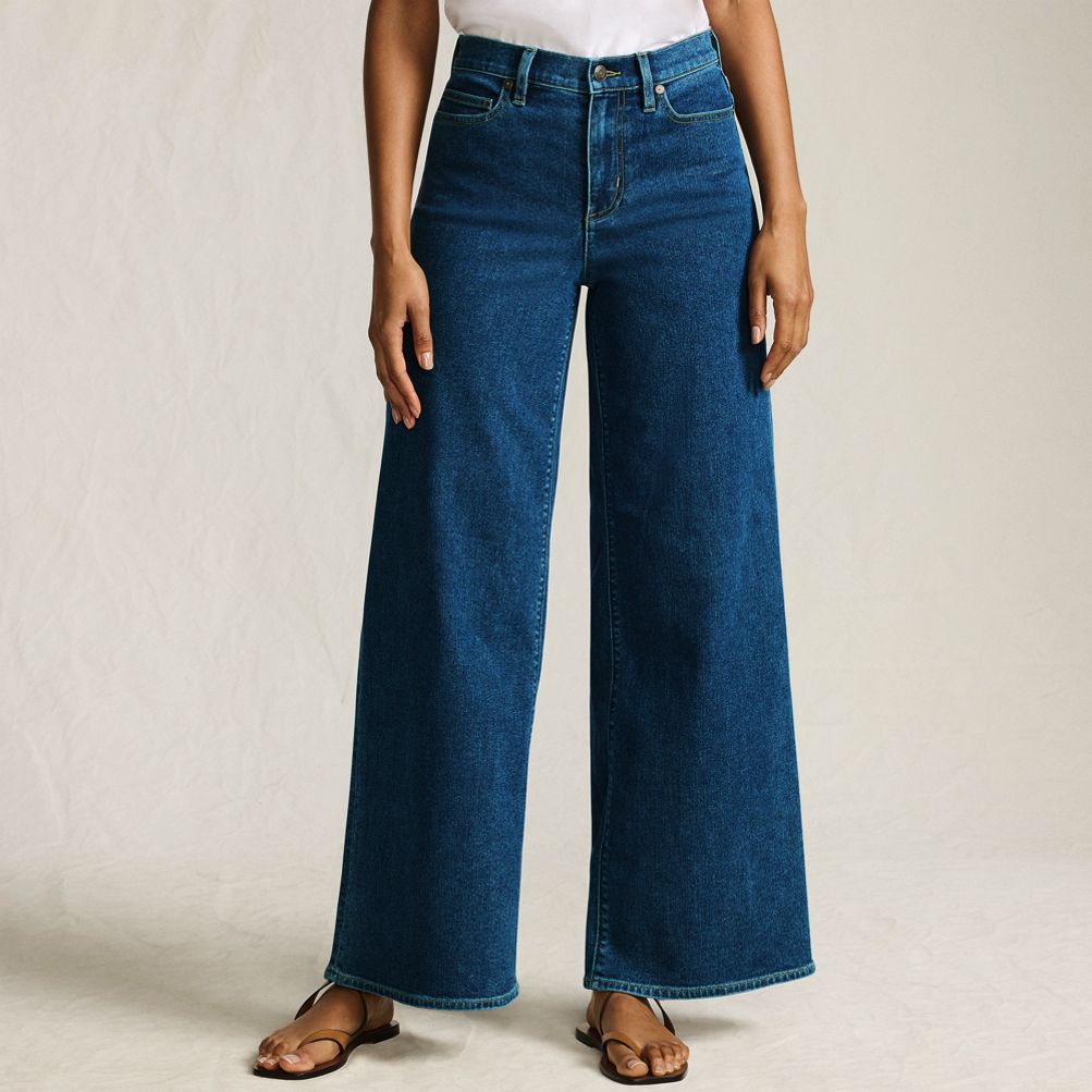 Women's Recover Denim High Rise Extra Wide Leg Jeans | Lands' End