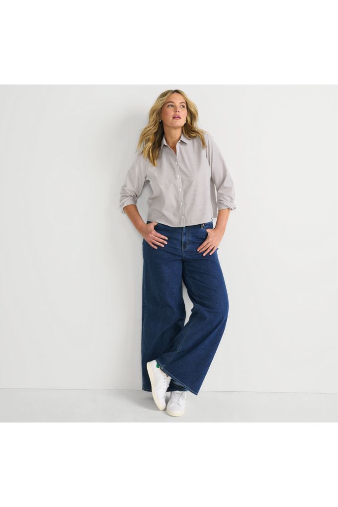 Women's Plus Size High-Rise Wide-Leg Denim Jeans – 40% Off