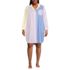 Women's Petite Cotton Poplin Long Sleeve Sleepshirt Nightgown, Front