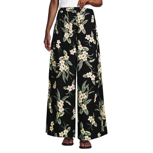 Women's Linen High Rise Palazzo Pants - Set Bottom, Front