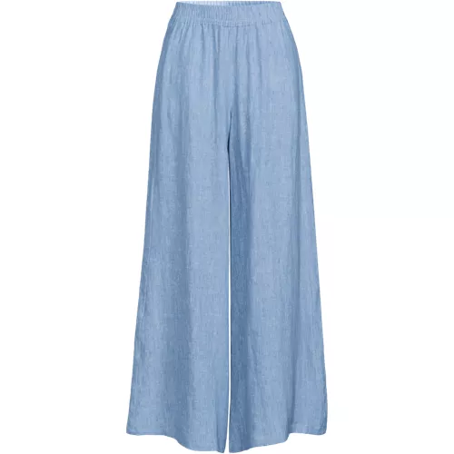 Women's Linen High Rise Palazzo Pants - Set Bottom, Front