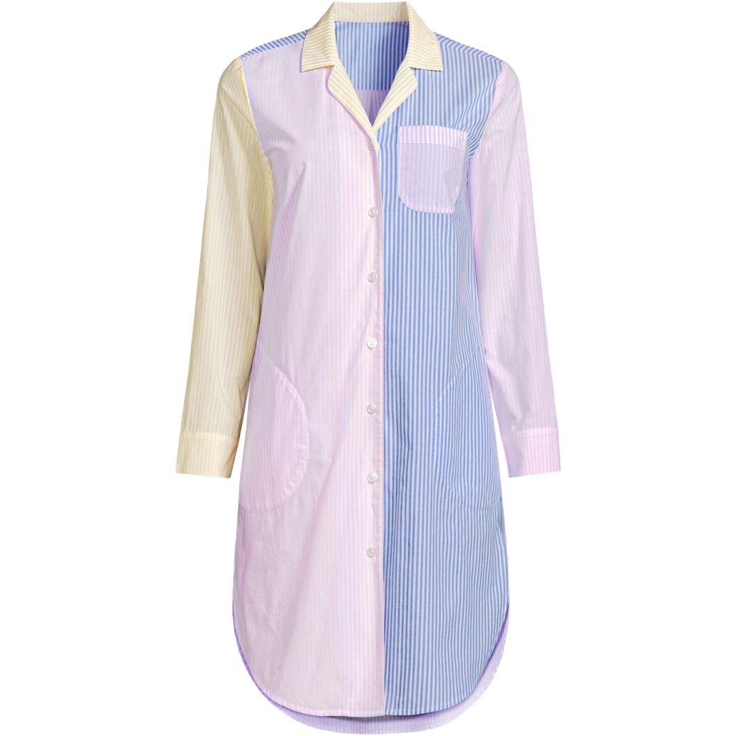 Women's Cotton Poplin Long Sleeve Sleepshirt Nightgown