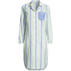 Women's Cotton Poplin Long Sleeve Sleepshirt Nightgown