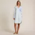 Women's Cotton Poplin Long Sleeve Sleepshirt Nightgown, Front