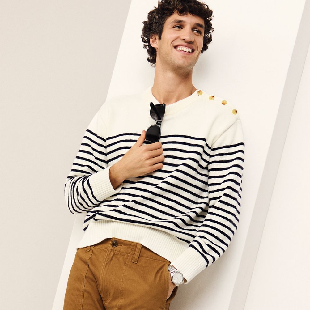 Men's Drifter Button Up Crewneck Sweater Lands' End