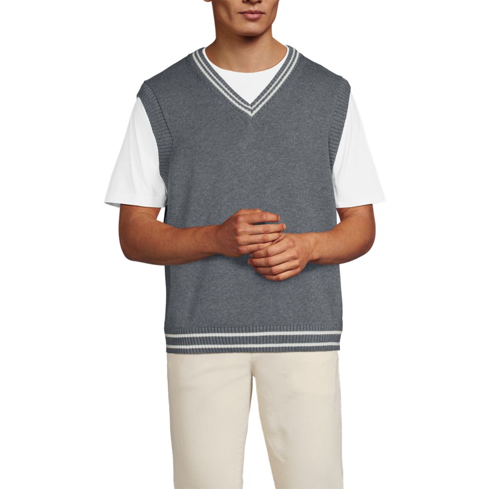 Men's Cotton Drifter Sweater Vest | Lands' End
