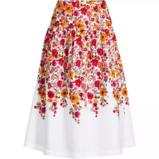 Women's Plus Size Poplin Drop Waist Midi Skirt - Set Bottom - primary