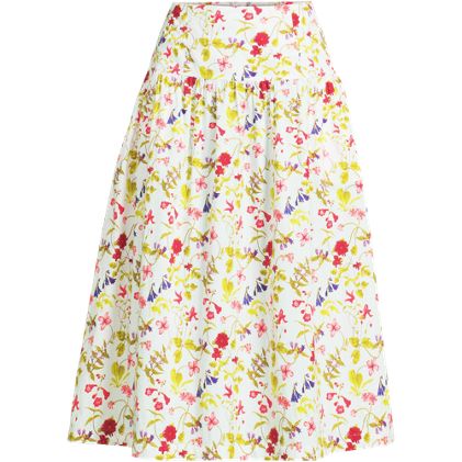 Women's Poplin Drop Waist Midi Skirt - Set Bottom - image 1