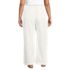 Women's Plus Size High Ridge Twill Pull On Pleated Wide Leg Pants, Back
