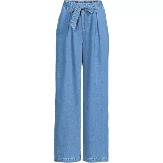 Women's Plus Size High Ridge Twill Pull On Pleated Wide Leg Pants - primary