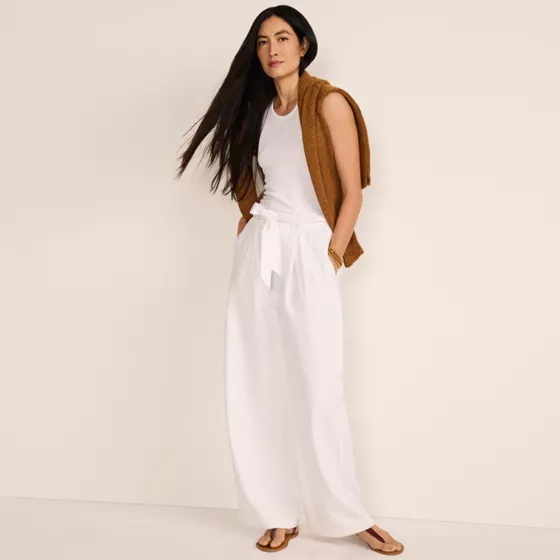 Women's High Ridge Twill Pull On Pleated Wide Leg Pants - primary