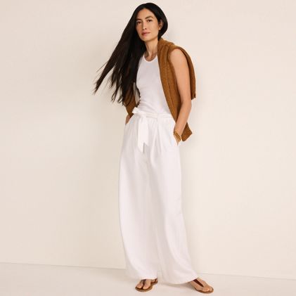 Women's High Ridge Twill Pull On Pleated Wide Leg Pants - primary