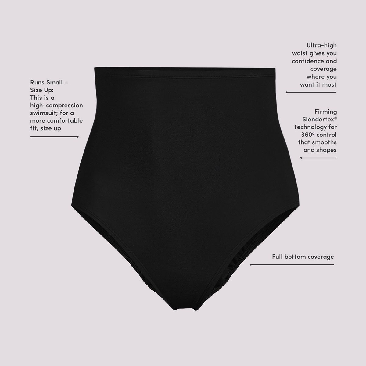 Women's Slender Separates Ultra High Waisted Bikini Swim Bottoms